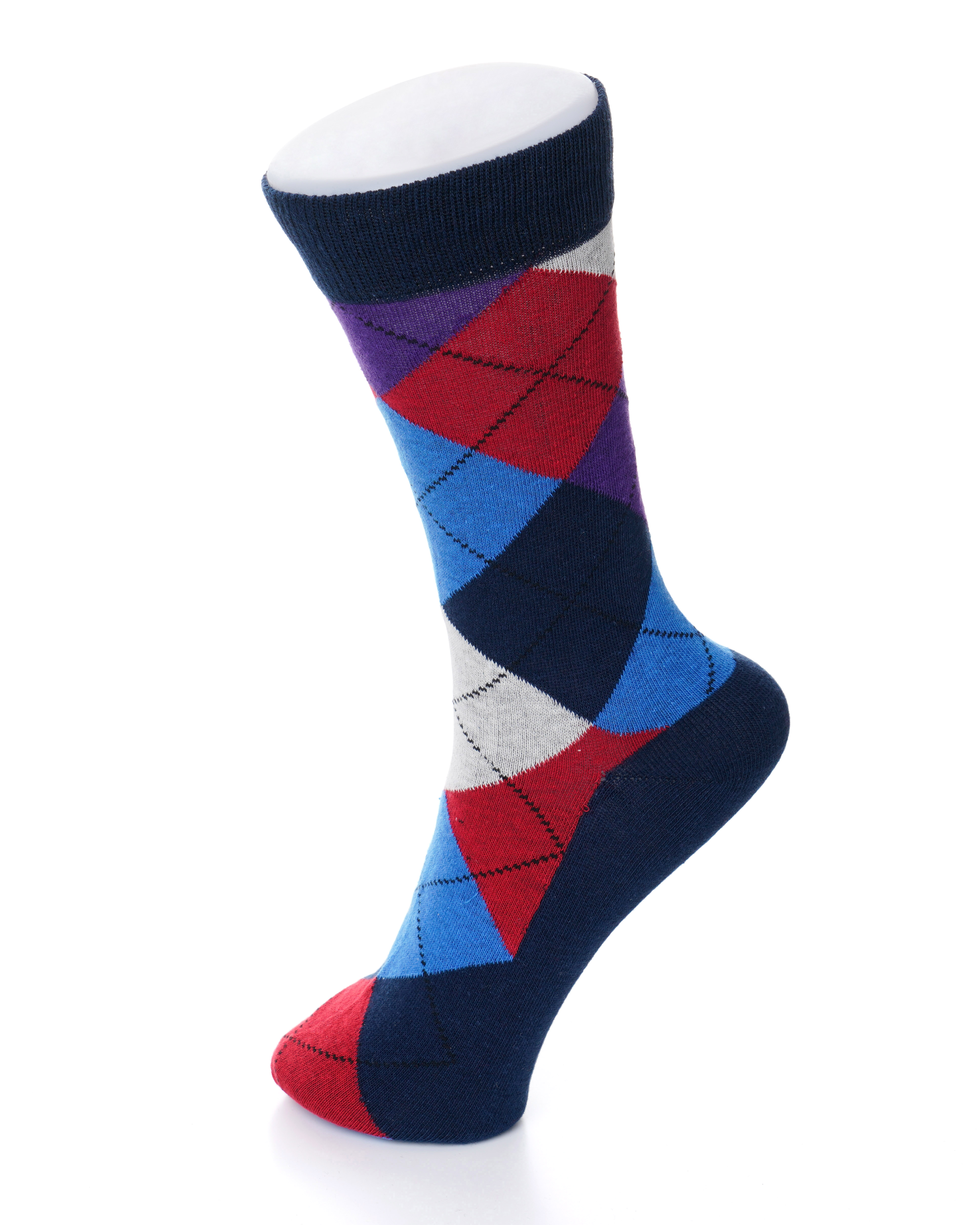 Alpine Swiss 6 Pack Mens Cotton Dress Socks Mid Calf Argyle Pattern